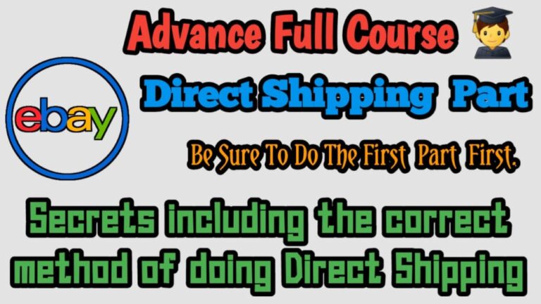 Ebay Full Advance Course Direct Shipping Part